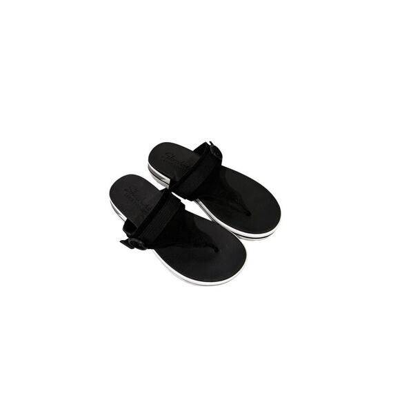 Skechers Hooded Thong Sandals Intergrades Smooth Cruise Black 7M A397363-PO - Picture 2 of 7